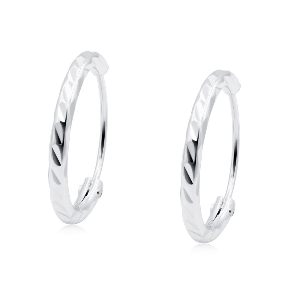 Diamond-Cut Hoop Earring HO-2757
