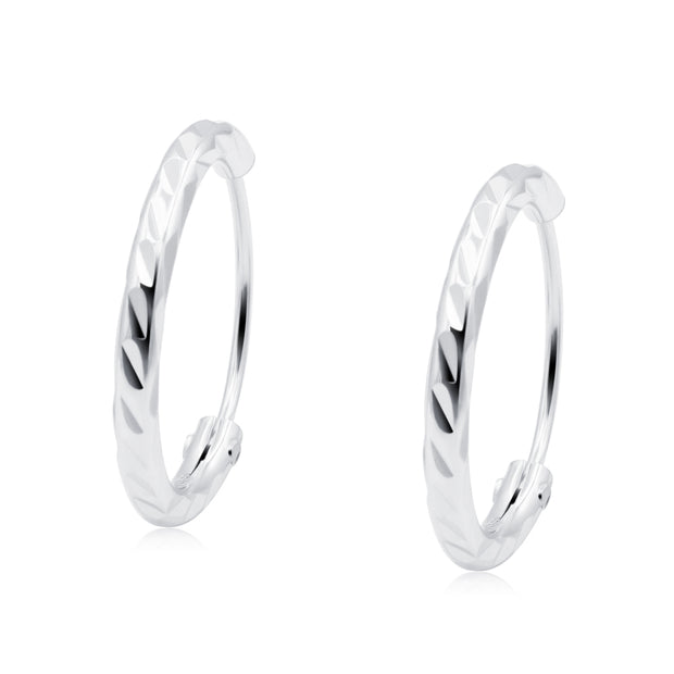 Diamond-Cut Hoop Earring HO-2757