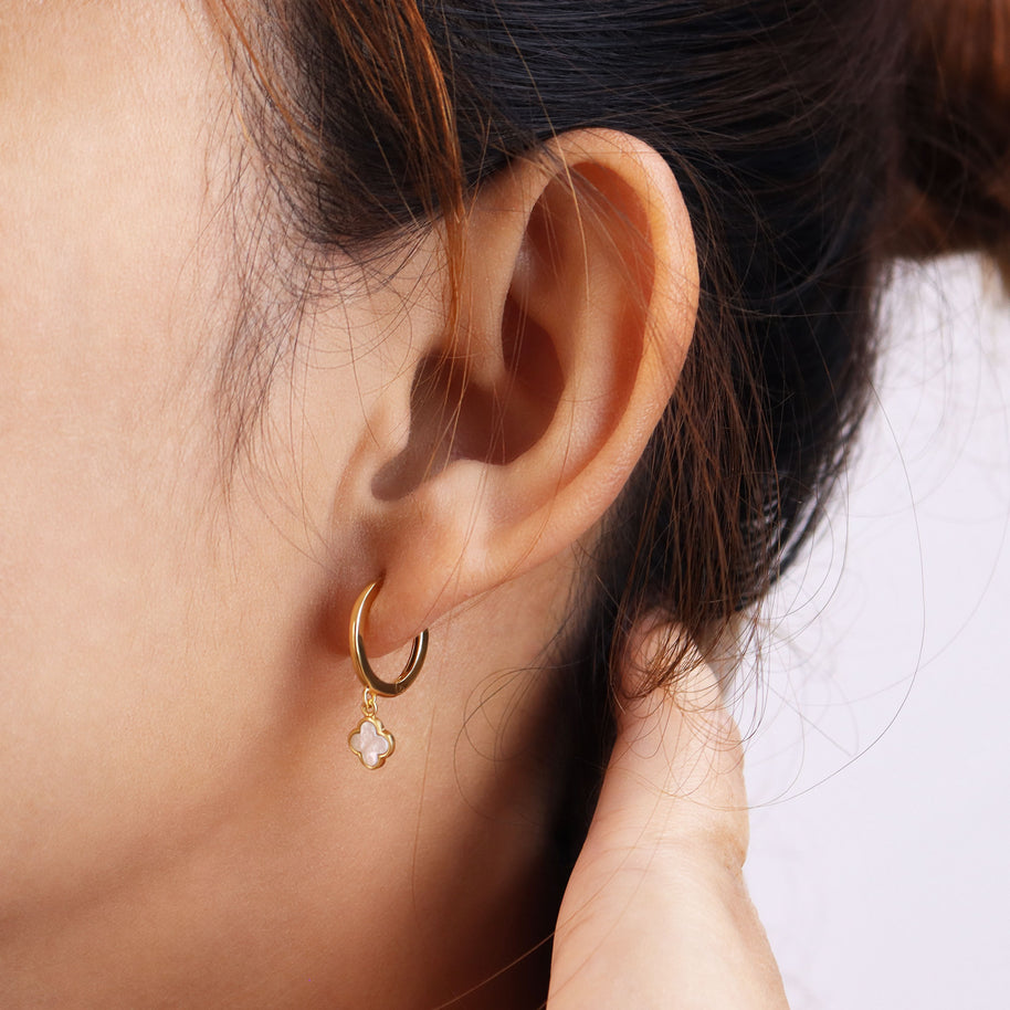 Mother Pearl Clover Charm Earring HO-2800