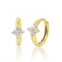 Flower CZ Hoop Earring HO-2805