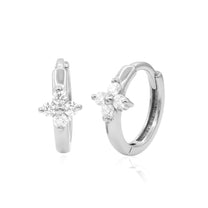 Flower CZ Hoop Earring HO-2805
