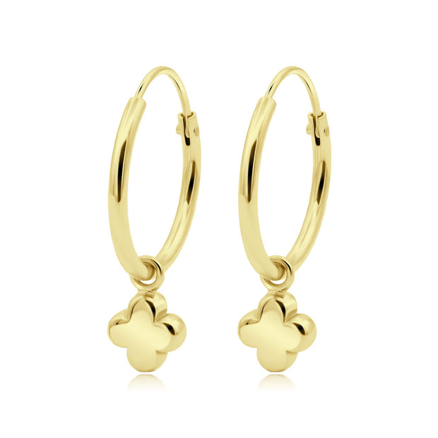 Clover Charm Hoop Earring HO-2807