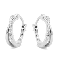 Double CZ Stones Hoop Earring HO-2809