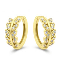 Leaf Crystal Hoop Earring HO-2813