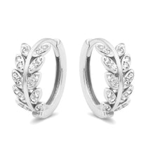 Leaf Crystal Hoop Earring HO-2813