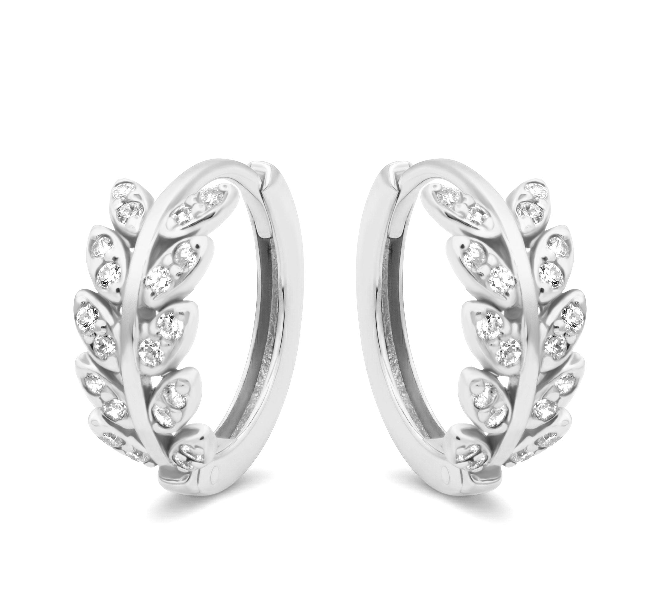 Leaf Crystal Hoop Earring HO-2813