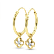 Clover Charm Hoop Earring HO-2831