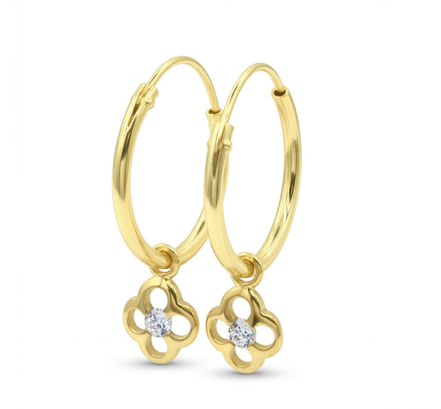 Clover Charm Hoop Earring HO-2831