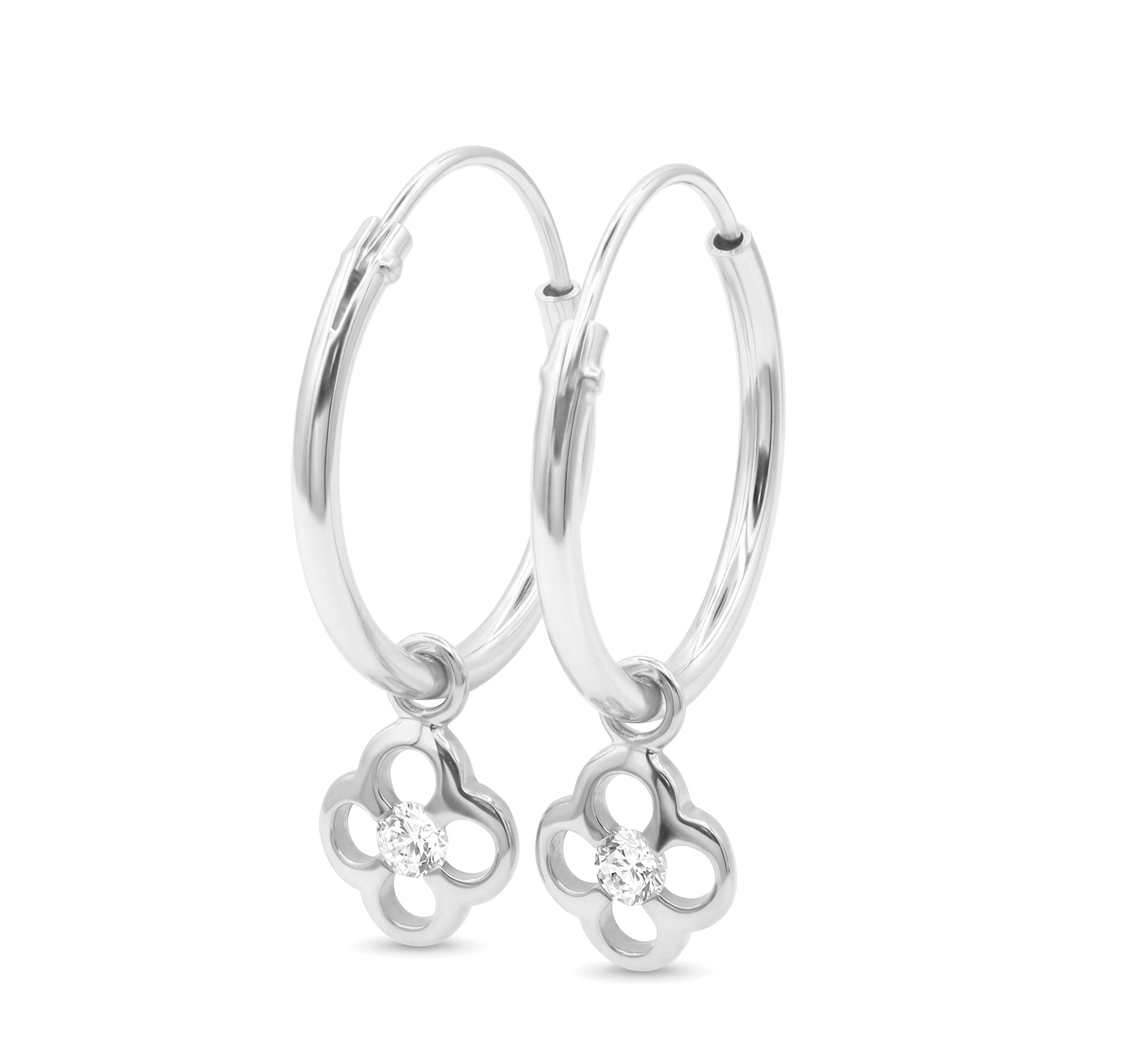 Clover Charm Hoop Earring HO-2831