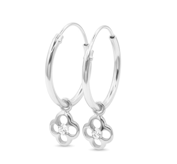 Clover Charm Hoop Earring HO-2831