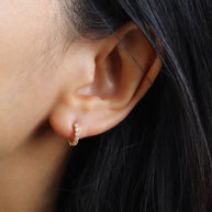 Flower Crystal Line Hoop Earring HO-2847