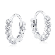 Flower Crystal Line Hoop Earring HO-2847