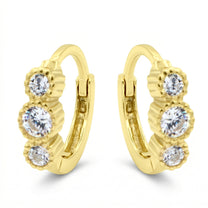 Classic Triple Crystal Huggie Earring HO-2851