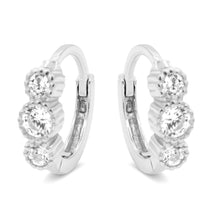 Classic Triple Crystal Huggie Earring HO-2851