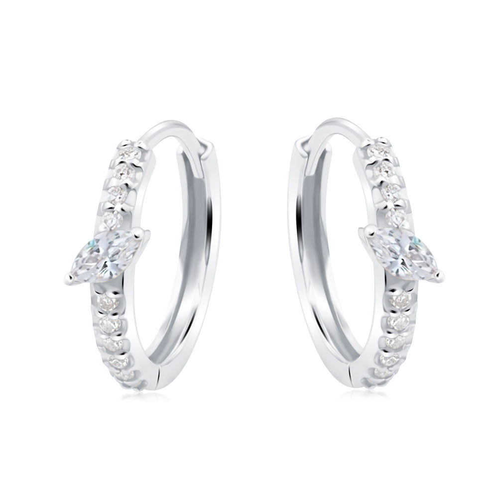 Marquise CZ Hoop Earring HO-2865