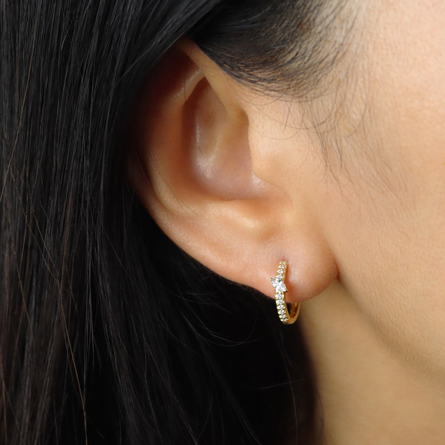Marquise CZ Hoop Earring HO-2865