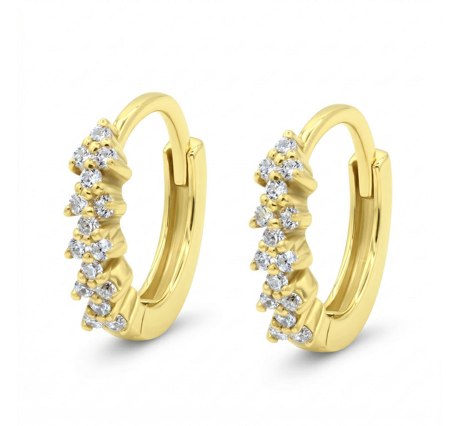 Sparkling Cluster Huggie Hoop Earring HO-2868