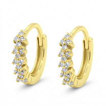 Sparkling Cluster Huggie Hoop Earring HO-2868