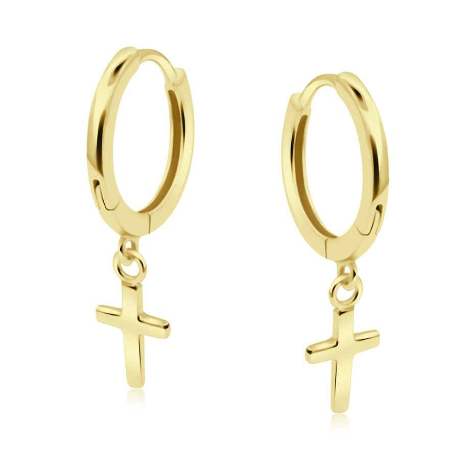 Cross Charm Huggie Earring HO-2870