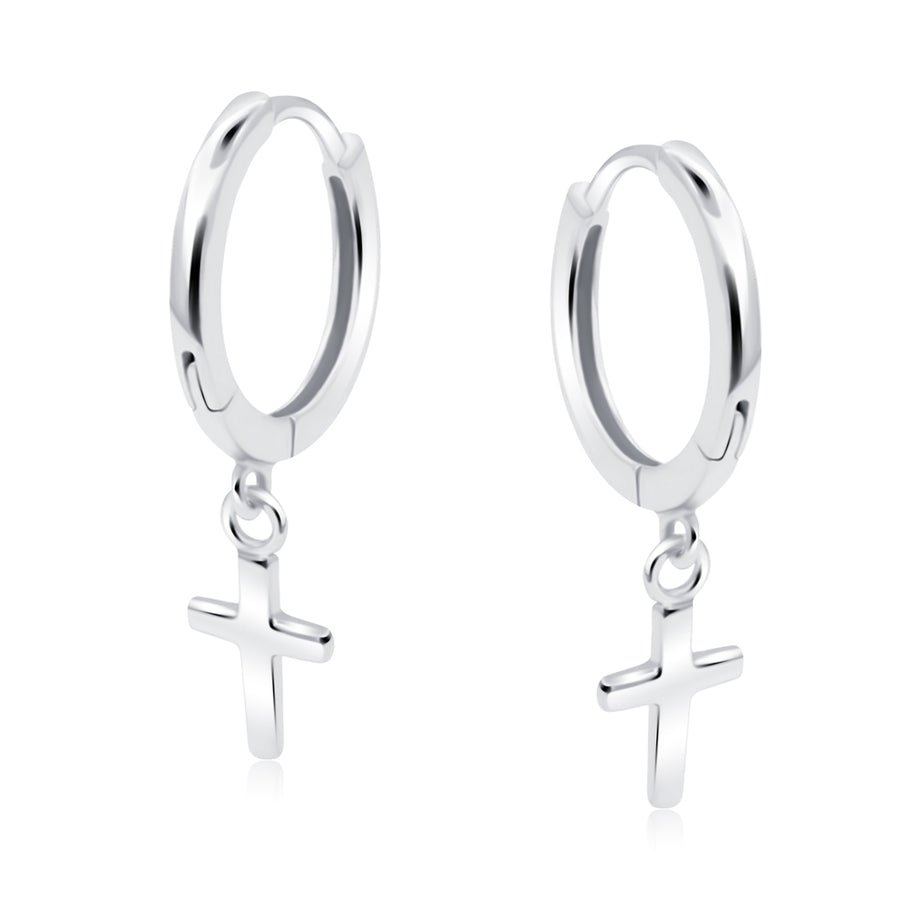 Cross Charm Huggie Earring HO-2870