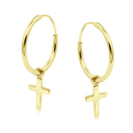 Cross Charm Hoop Earring HO-2871