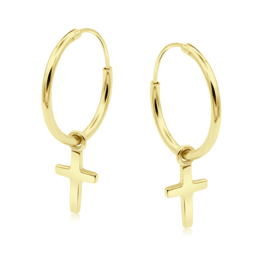 Cross Charm Hoop Earring HO-2871