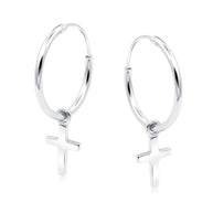 Cross Charm Hoop Earring HO-2871