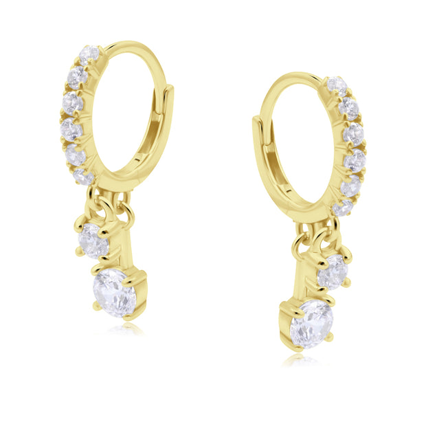 Dangling Crystal Hoop Earring HO-2875