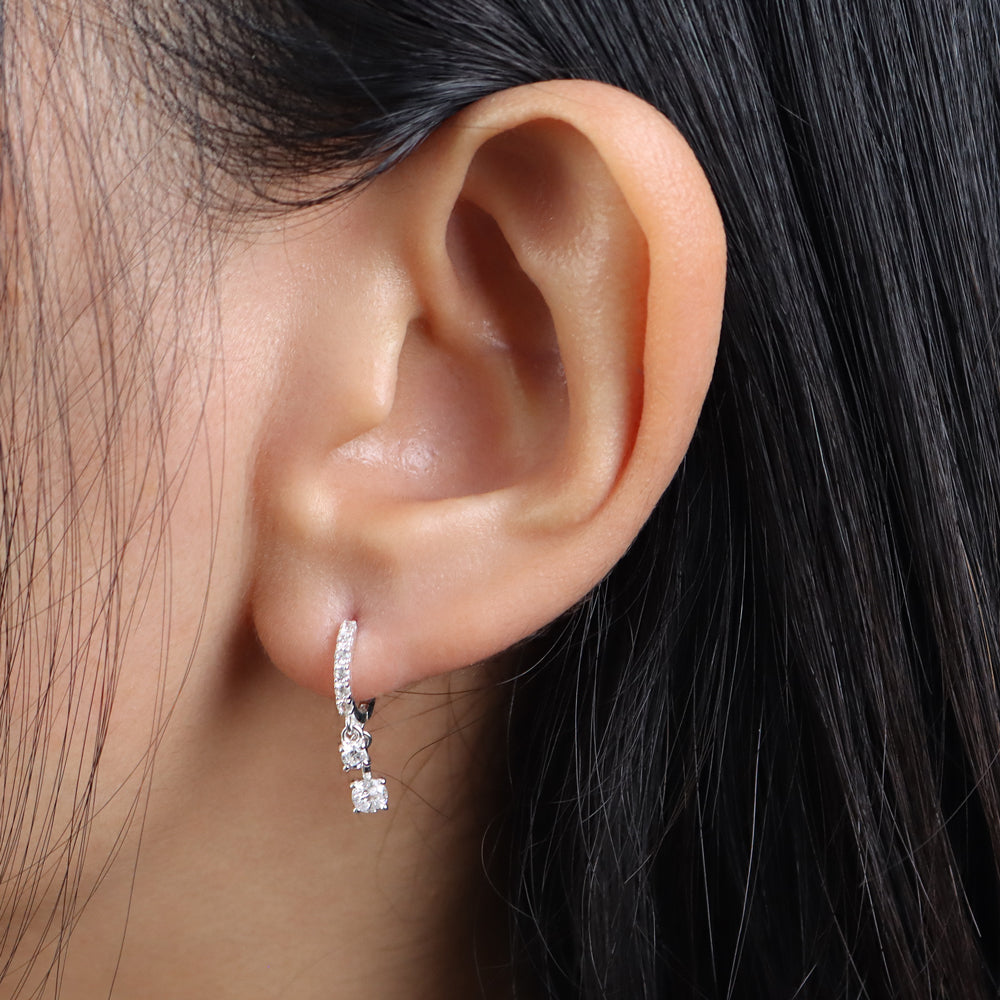 Dangling Crystal Hoop Earring HO-2875