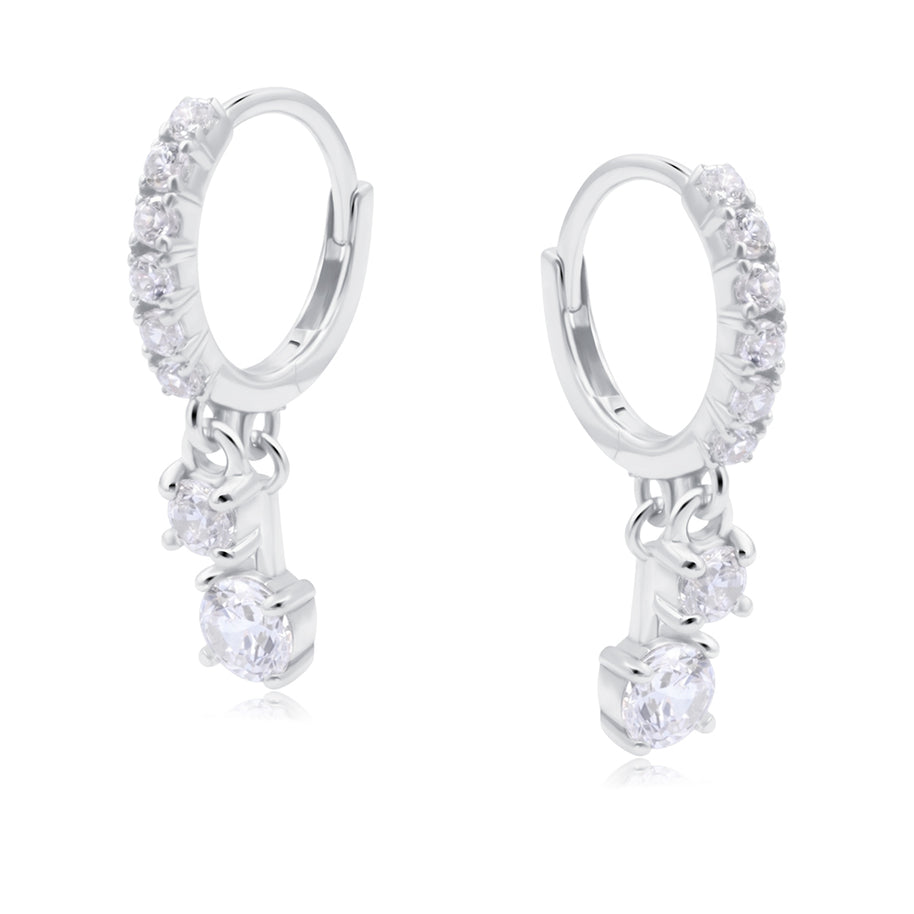 Dangling Crystal Hoop Earring HO-2875