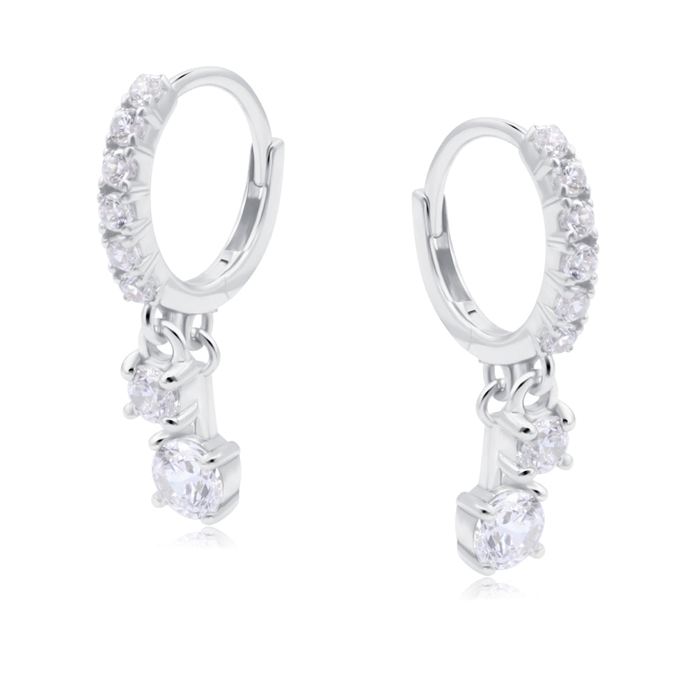 Dangling Crystal Hoop Earring HO-2875
