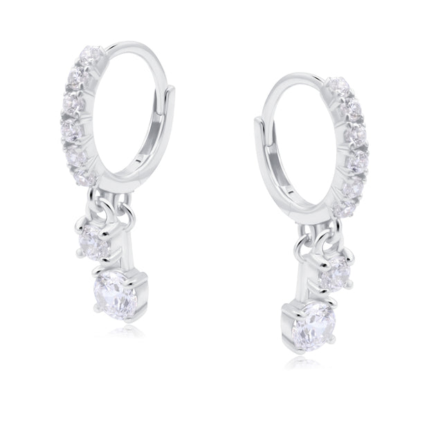 Dangling Crystal Hoop Earring HO-2875