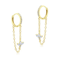 Sparkling Crystal with Chain Hoop Earring HO-2892