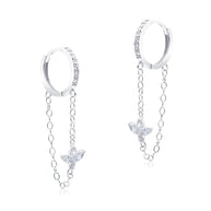 Sparkling Crystal with Chain Hoop Earring HO-2892