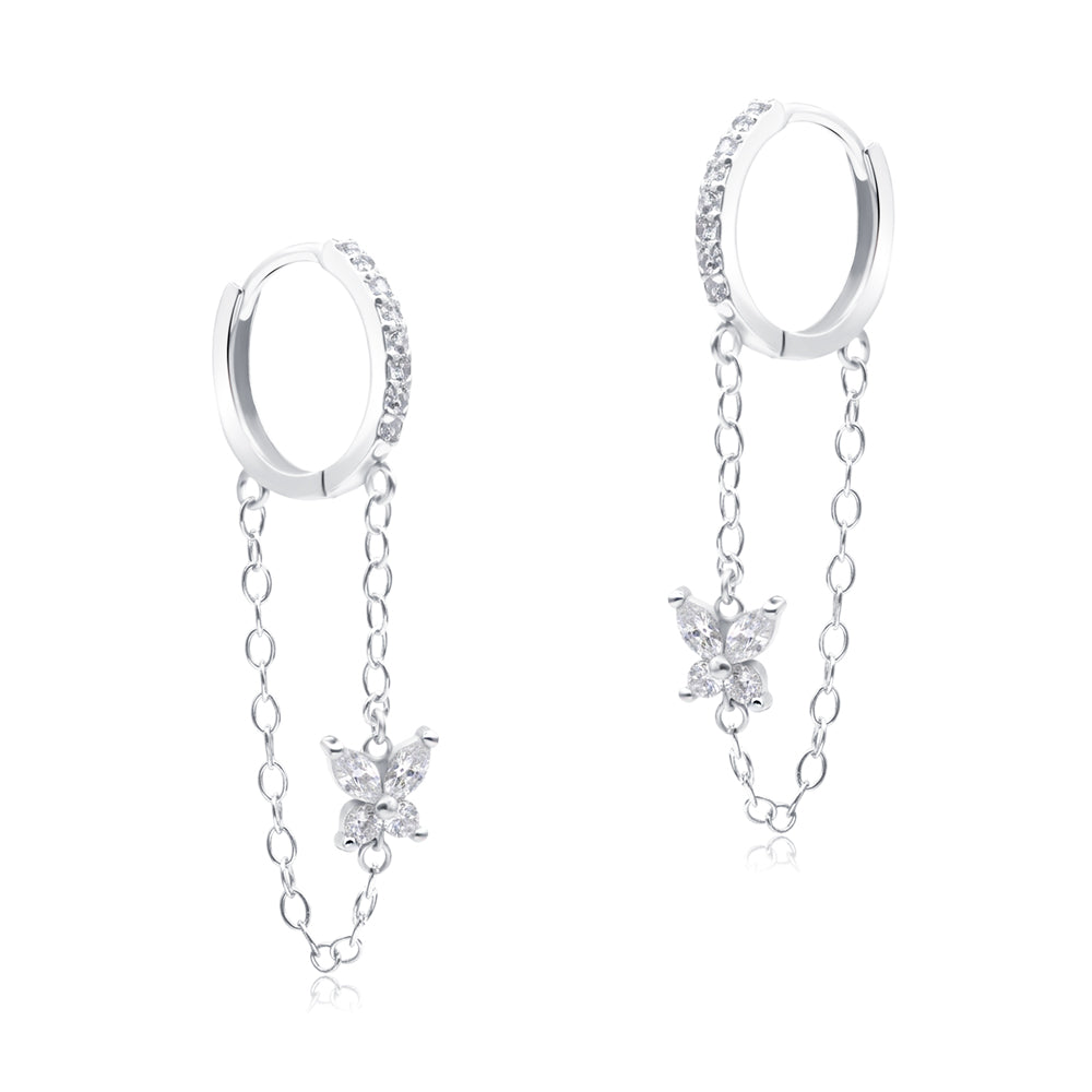Butterfly with Chain Hoop Earring HO-2893