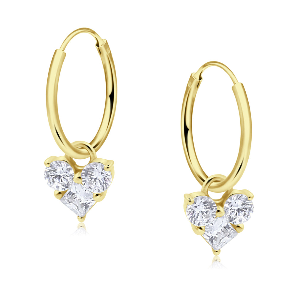Hanging Heart Hoop Earring HO-2911
