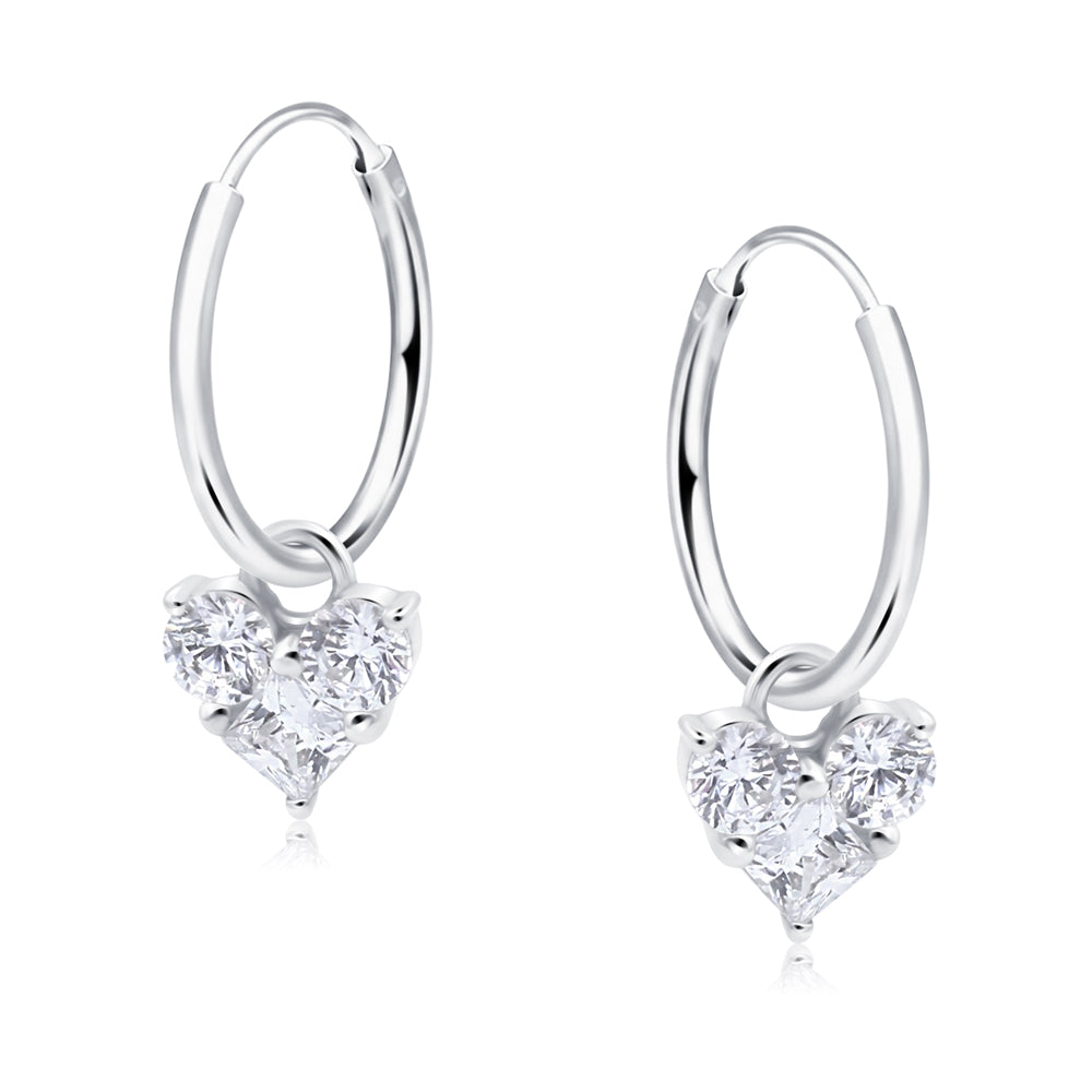 Hanging Heart Hoop Earring HO-2911