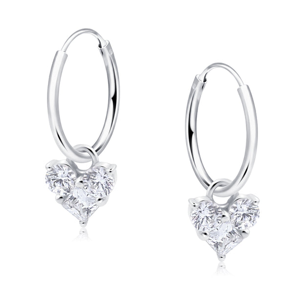 Hanging Heart Hoop Earring HO-2911