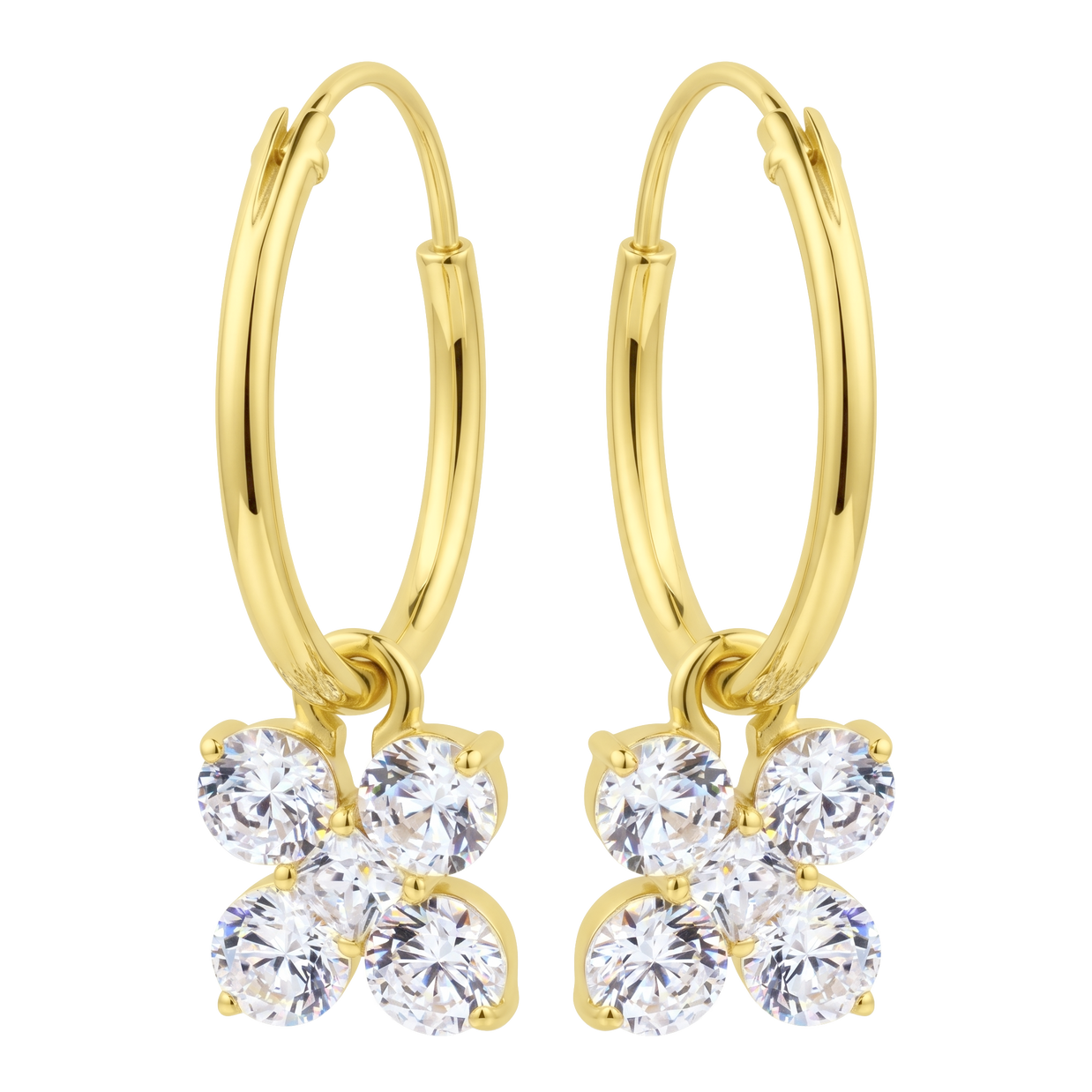 CZ Floral Hoop Earring HO-2912