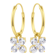 CZ Floral Hoop Earring HO-2912