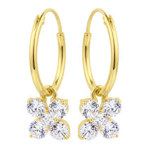 CZ Floral Hoop Earring HO-2912