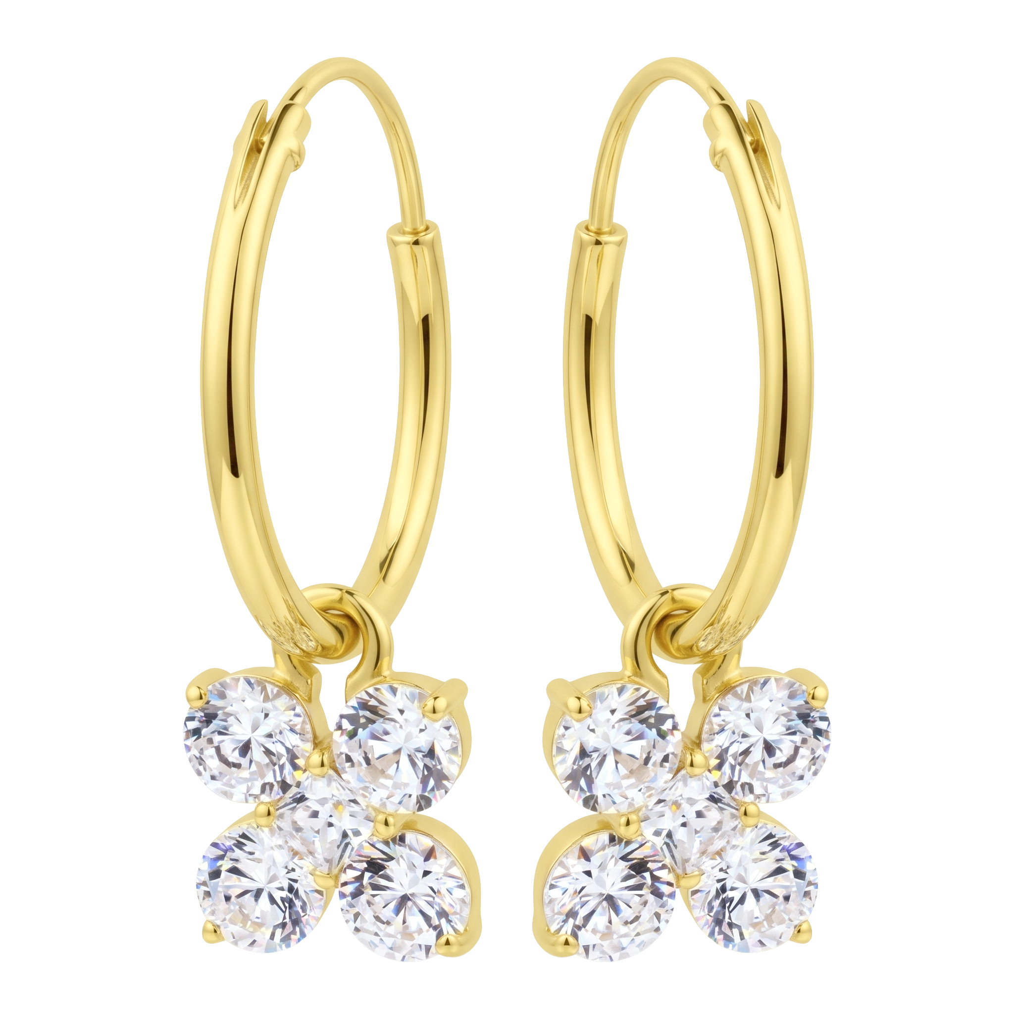 CZ Floral Hoop Earring HO-2912