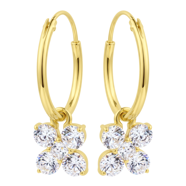 CZ Floral Hoop Earring HO-2912