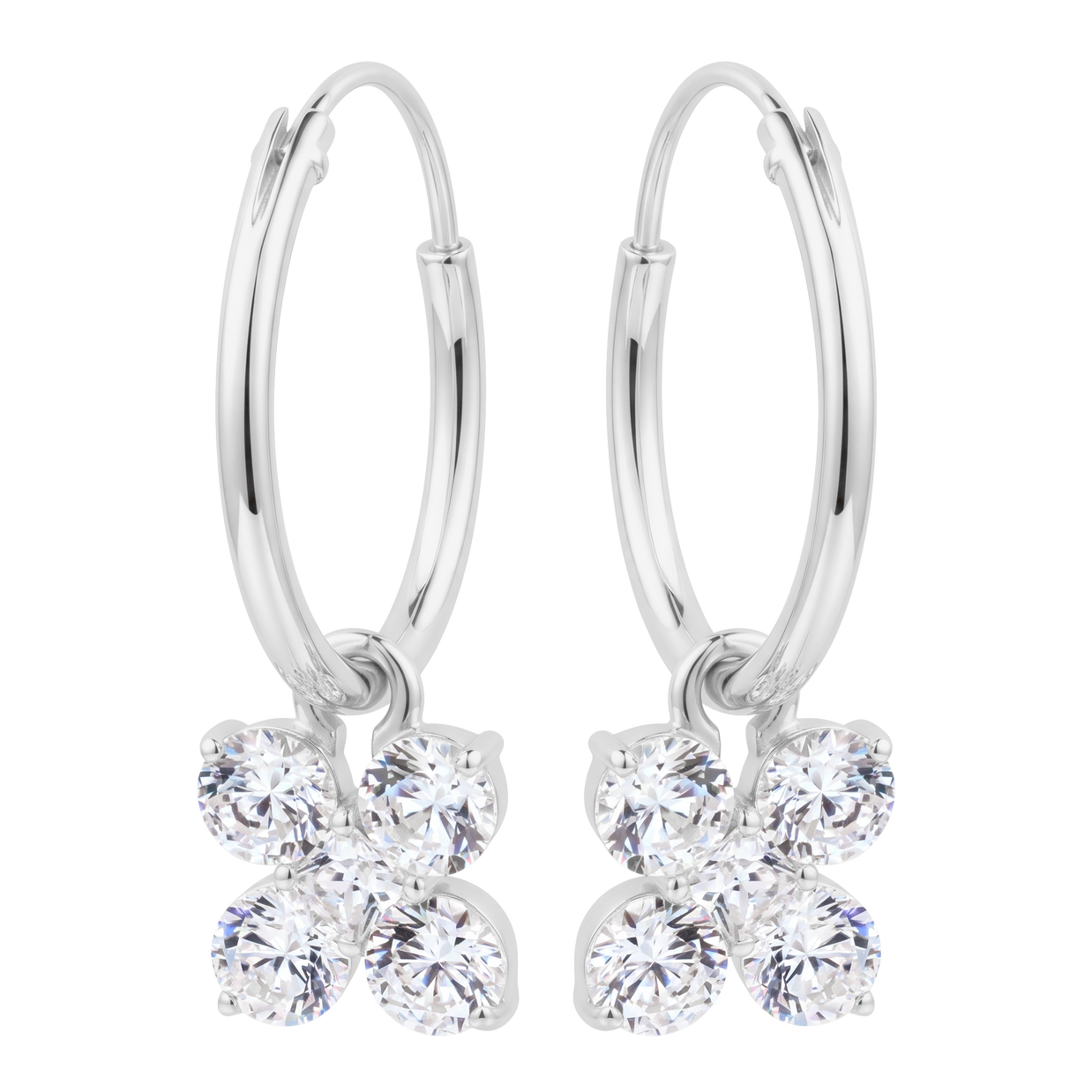 CZ Floral Hoop Earring HO-2912