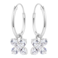 CZ Floral Hoop Earring HO-2912