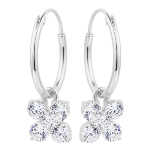 CZ Floral Hoop Earring HO-2912