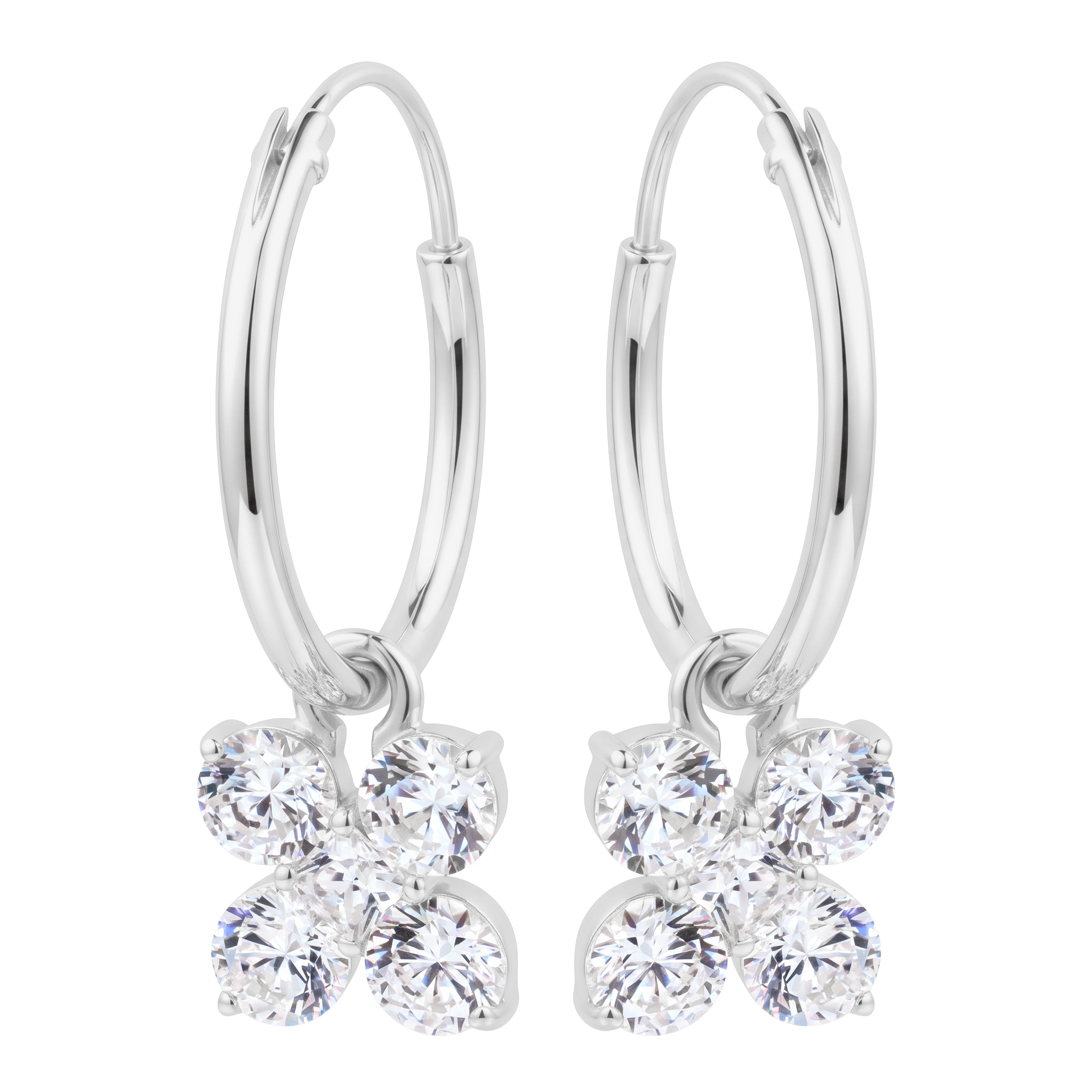 CZ Floral Hoop Earring HO-2912