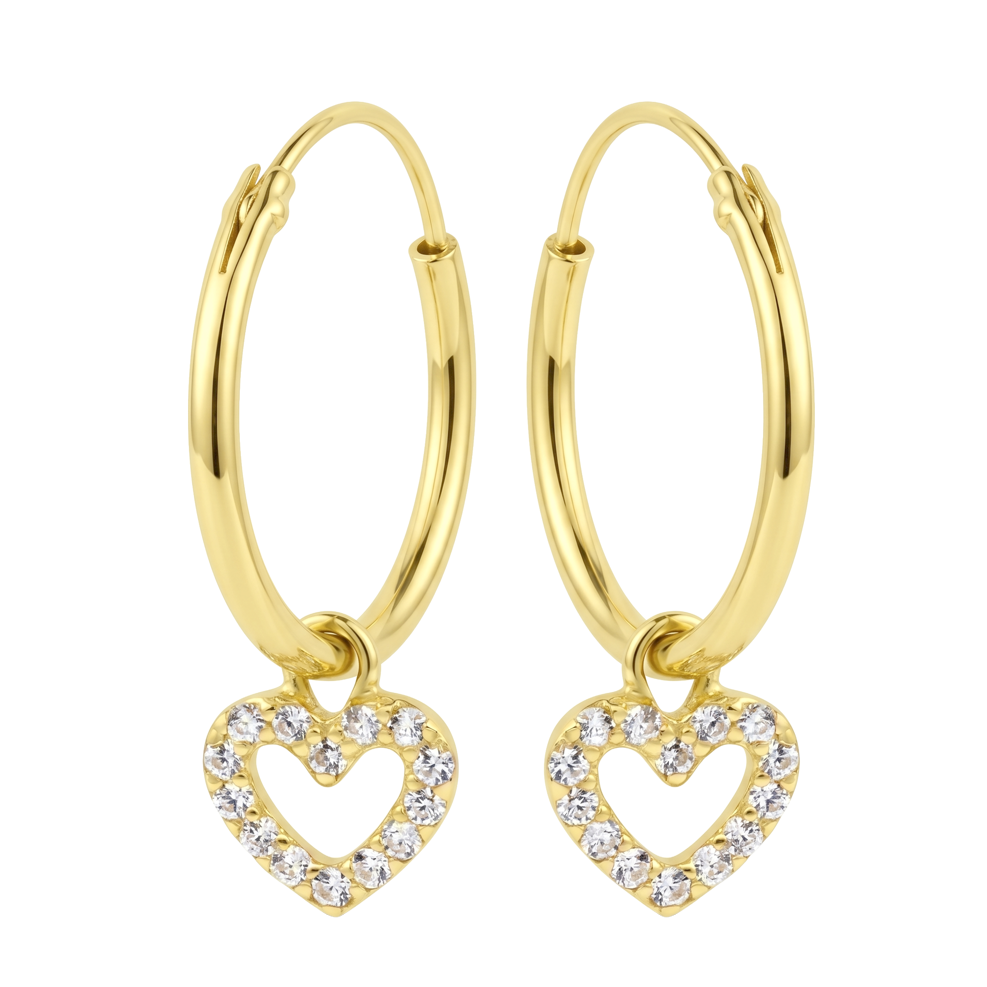 Heart Charm Hoop Earring HO-2913