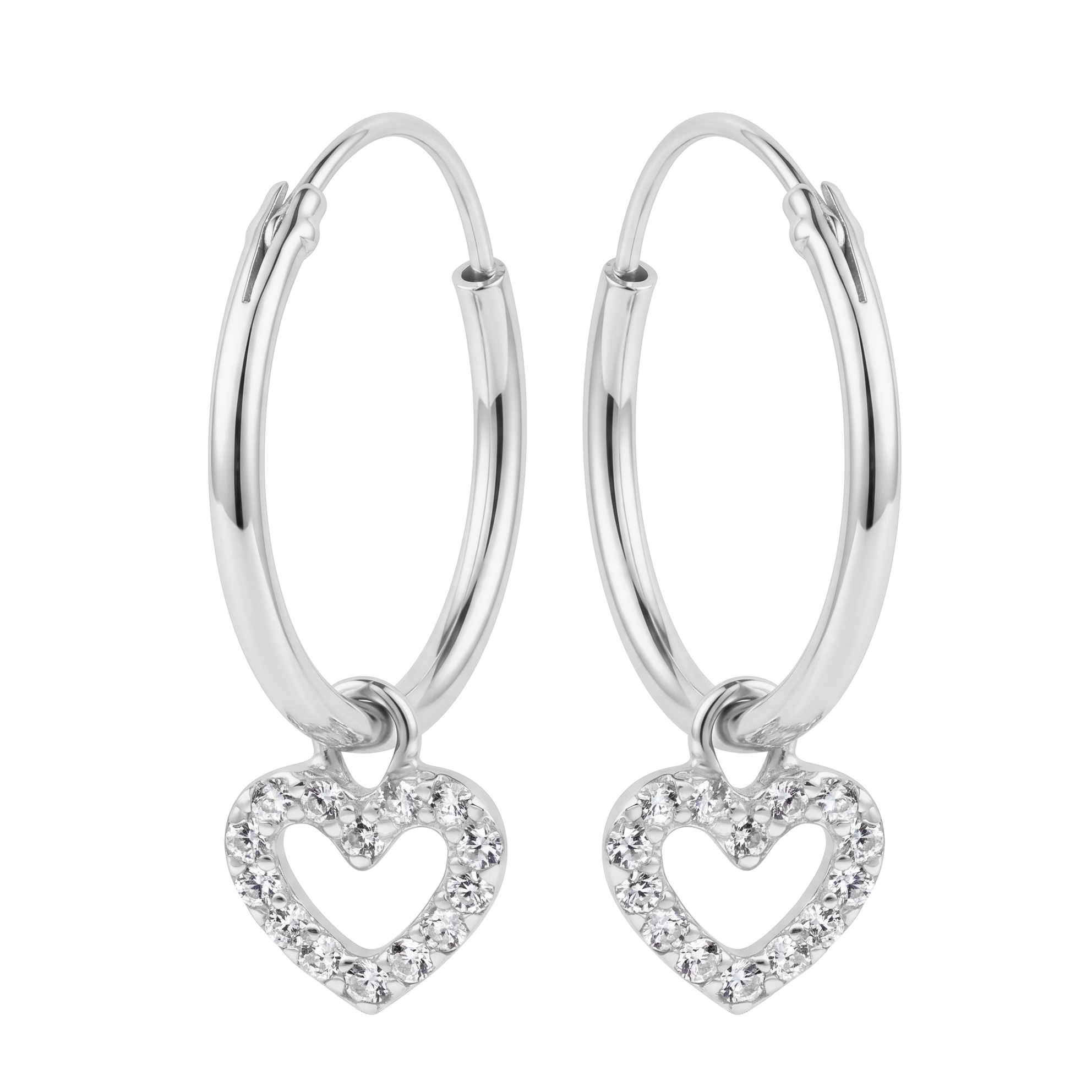 Heart Charm Hoop Earring HO-2913