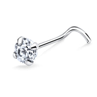 Sparkling CZ Curved Nose Stud NSKB-113